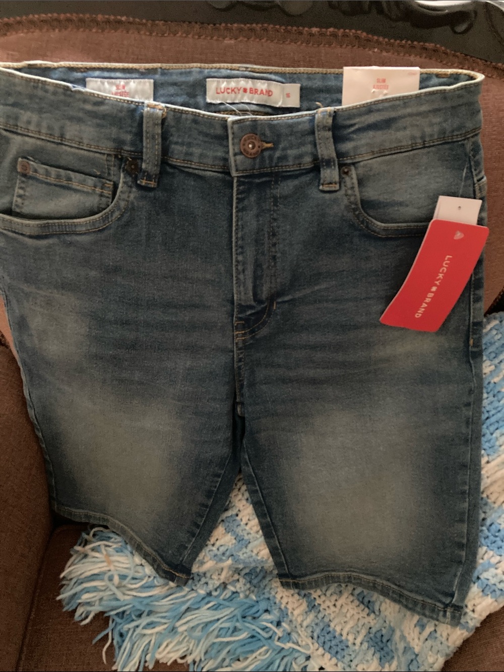 Lucky Brand Boys' Washed Blue Denim Shorts